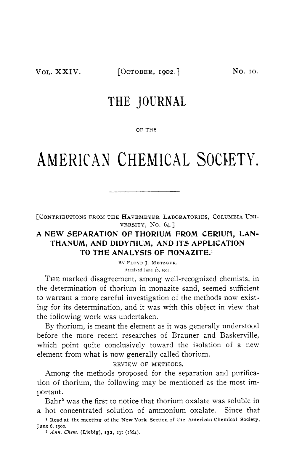 Ameklcan CHEMICAL SOCIIETY