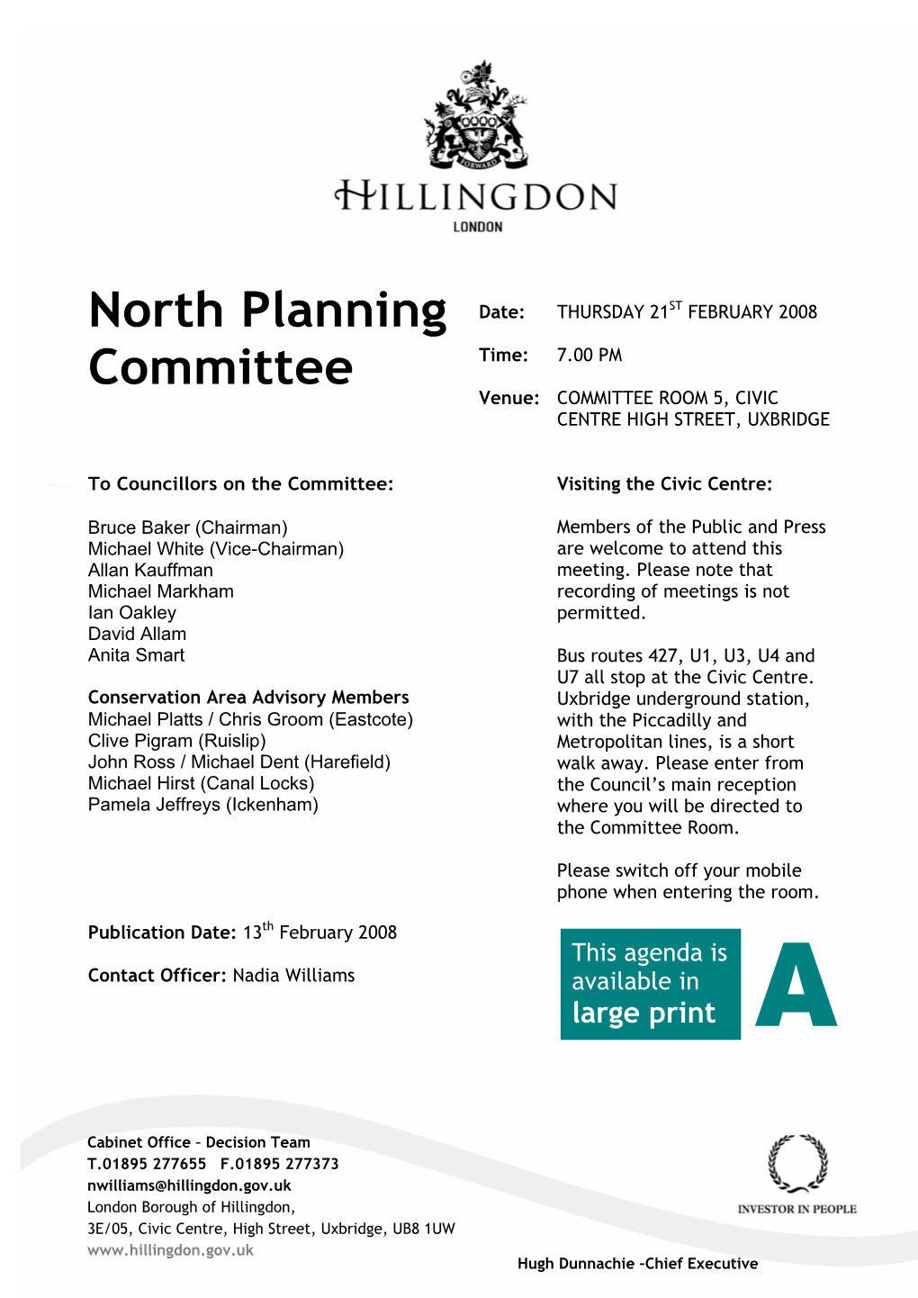 North Planning Committee – 21 February 2008 Page 1