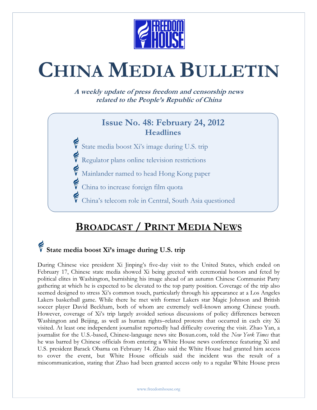 China Media Bulletin