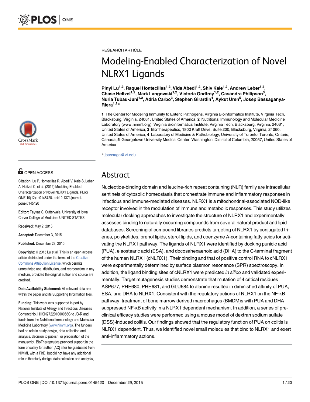 Modeling-Enabled Characterization of Novel NLRX1 Ligands