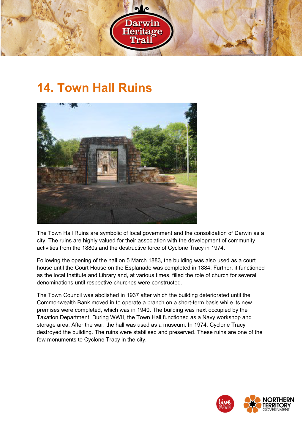 14. Town Hall Ruins