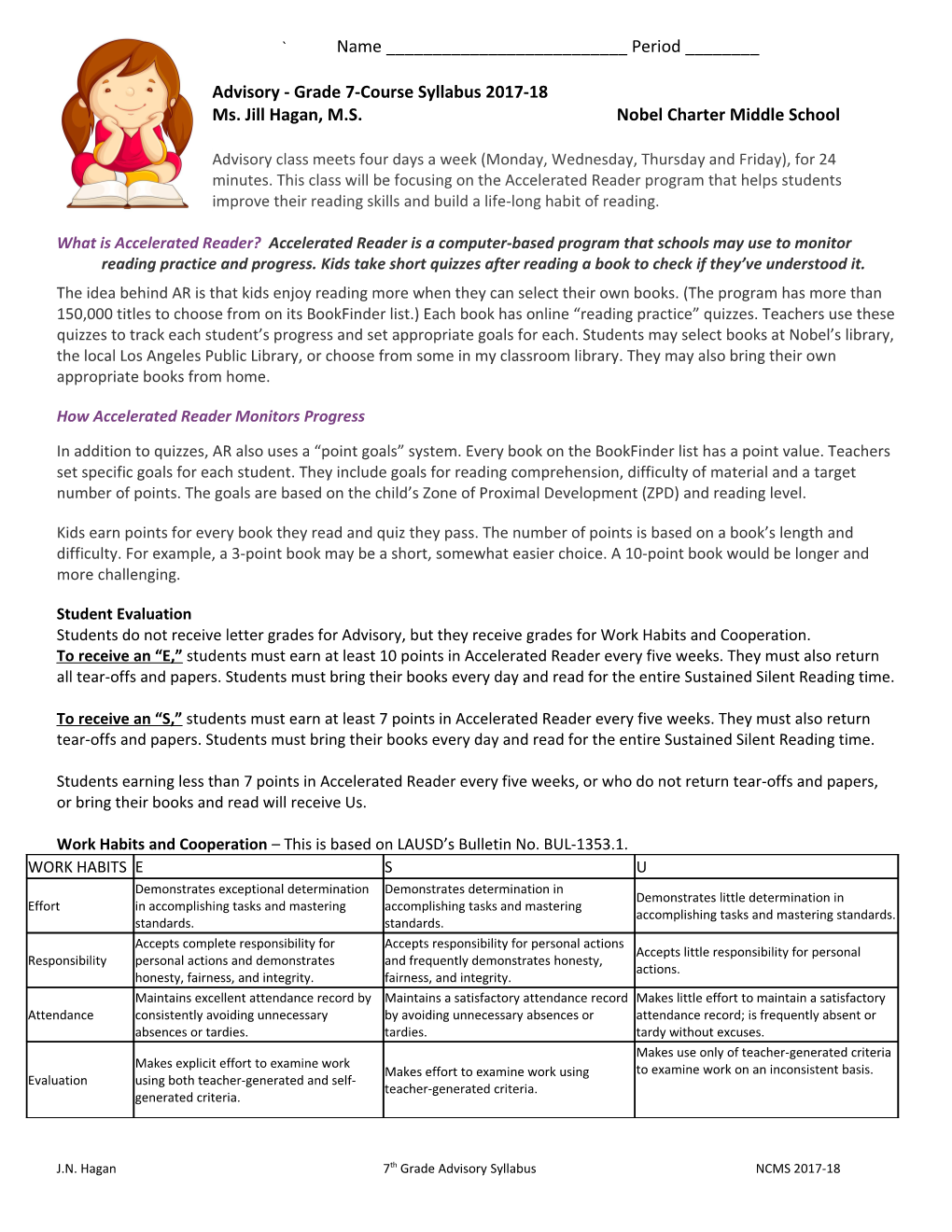 Advisory - Grade 7-Course Syllabus 2017-18