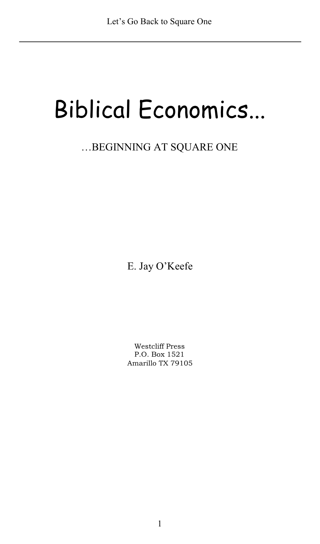 Biblical Economics PDF Book