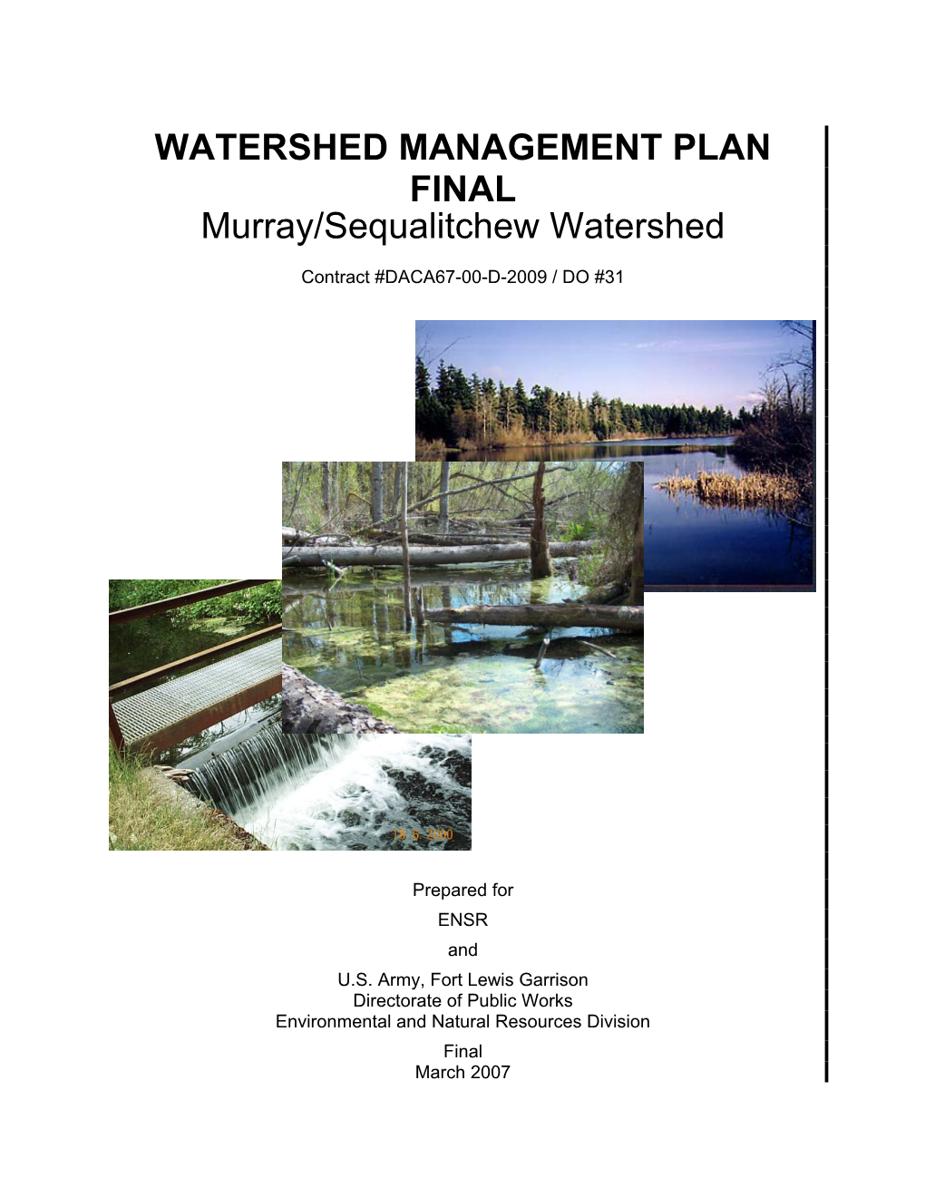 WATERSHED MANAGEMENT PLAN FINAL Murray/Sequalitchew Watershed