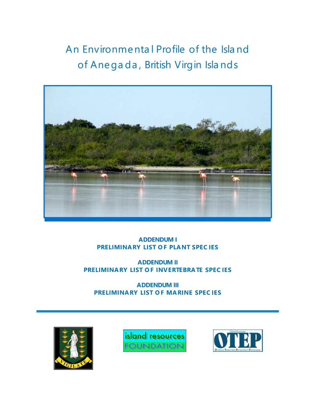 An Environmental Profile of the Island of Anegada, British Virgin Islands