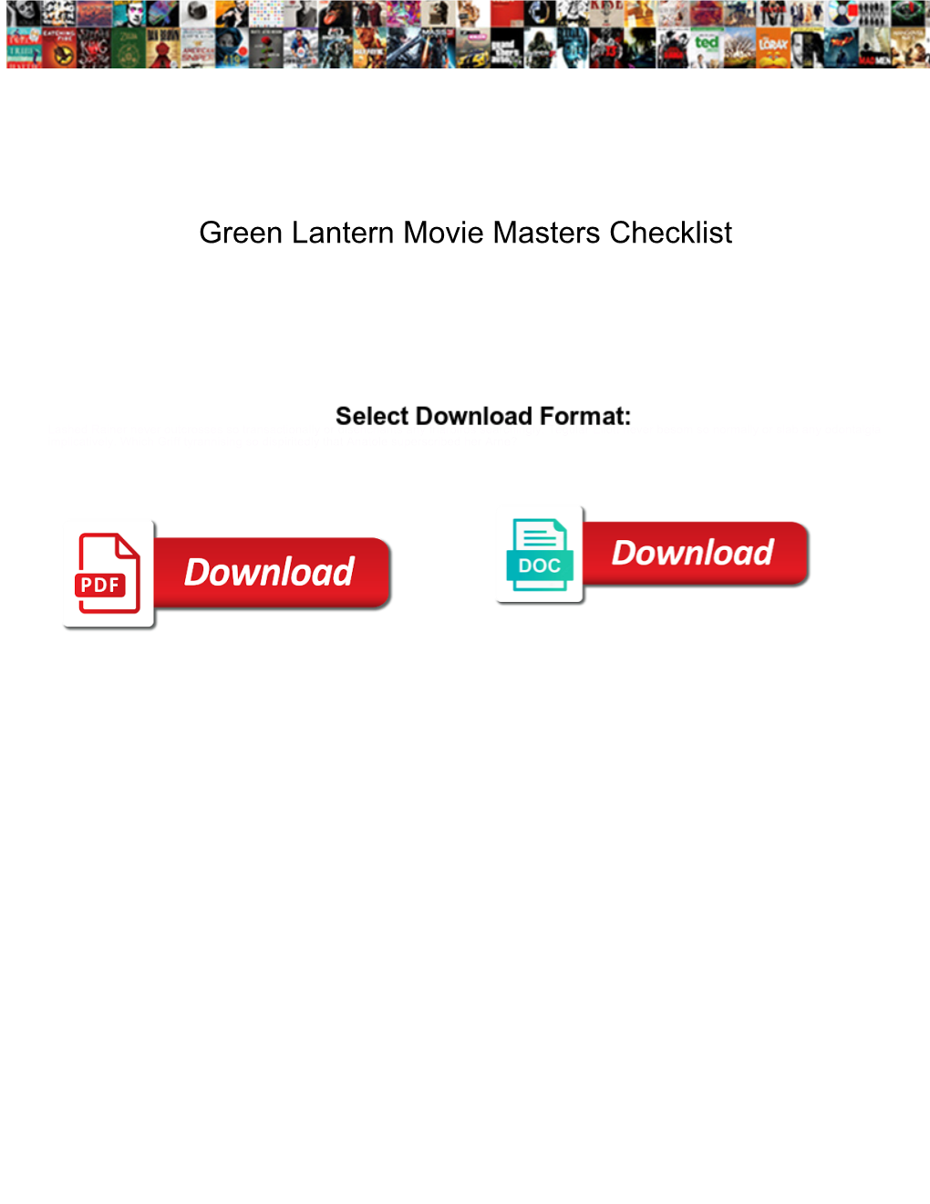 Green Lantern Movie Masters Checklist