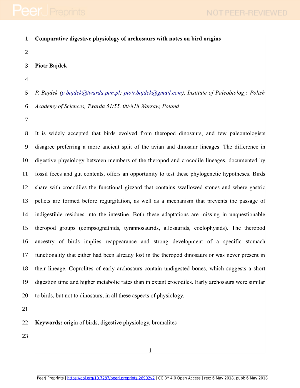 Comparative Digestive Physiology of Archosaurs with Notes on Bird Origins