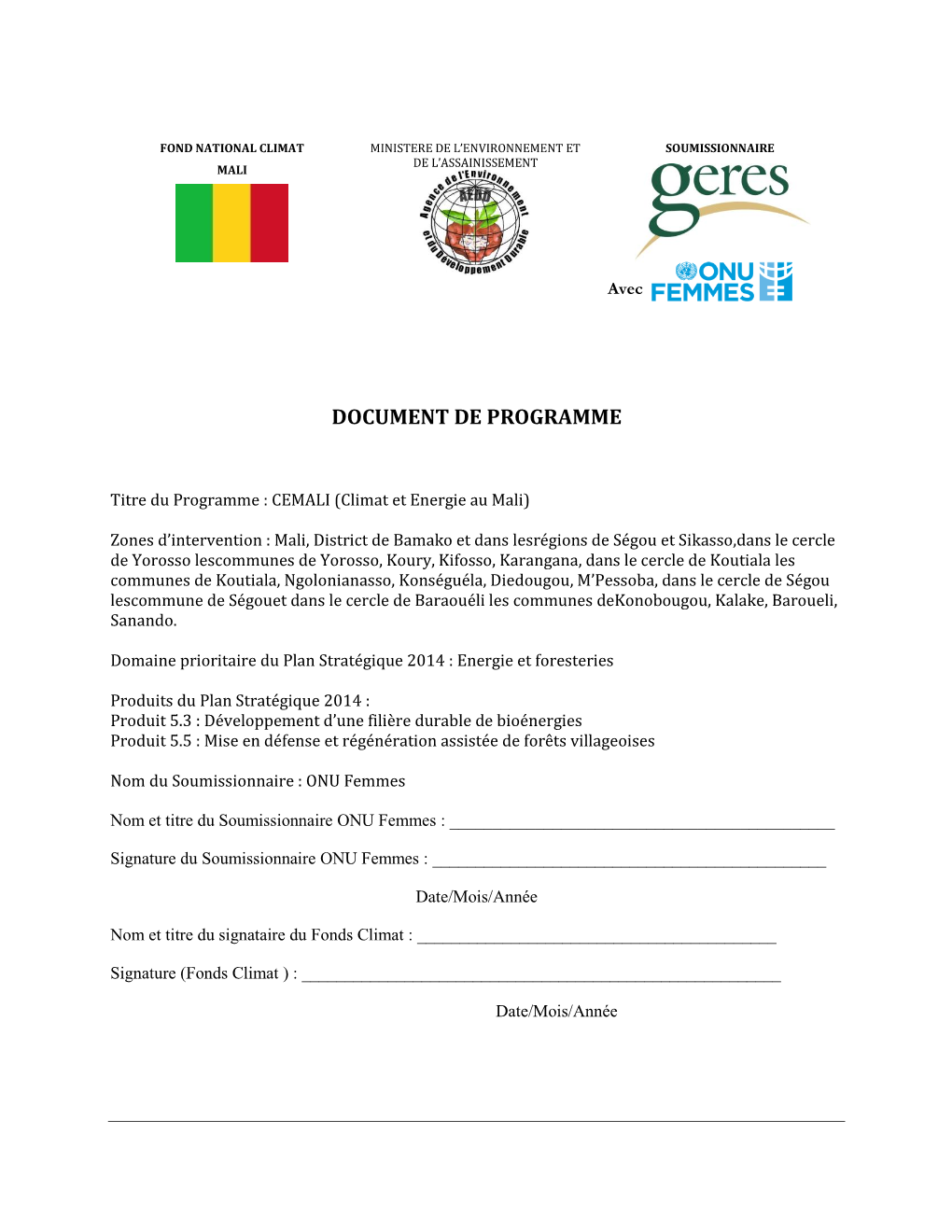 Document De Programme