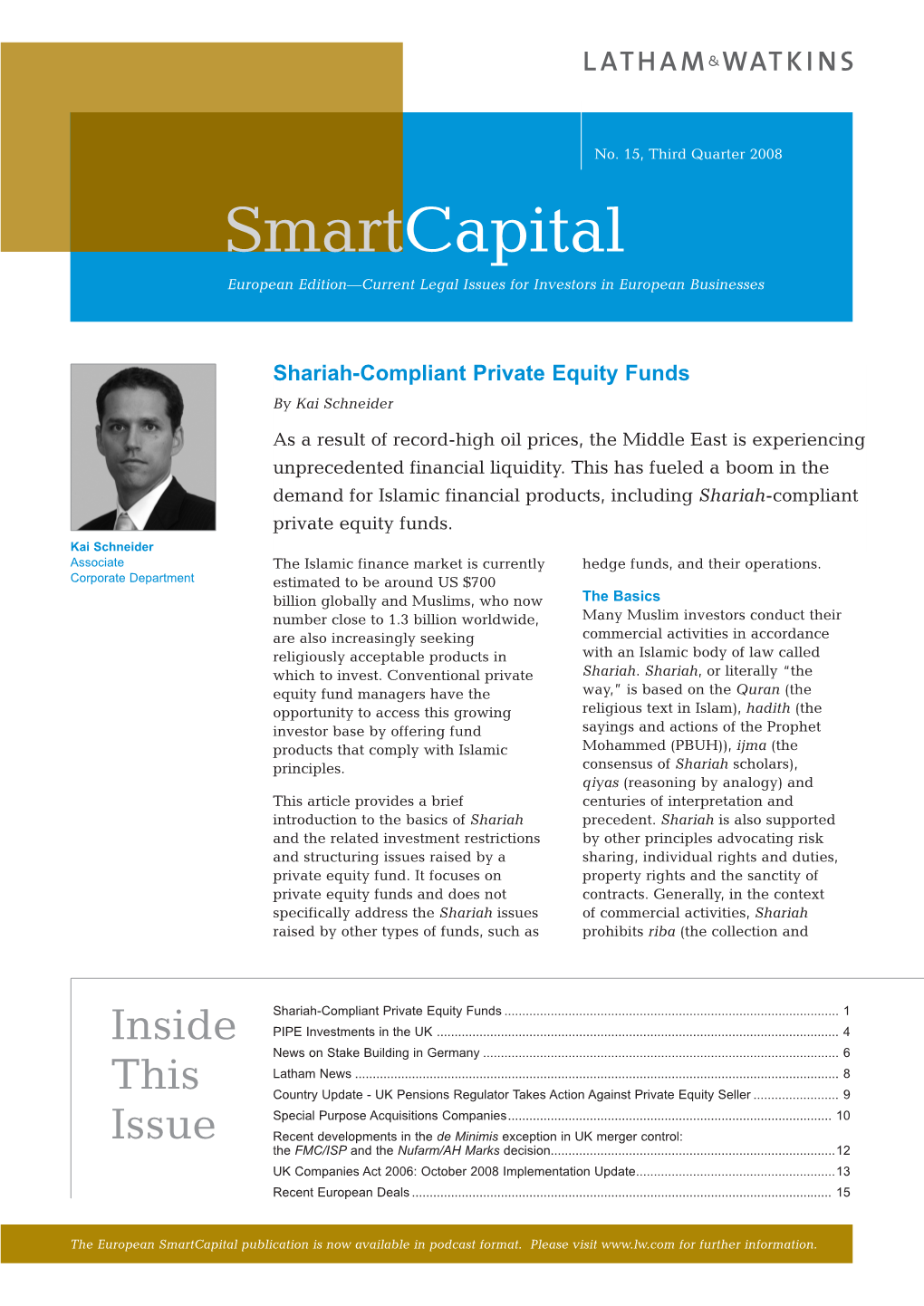 Smartcapital European Edition—Current Legal Issues for Investors in European Businesses