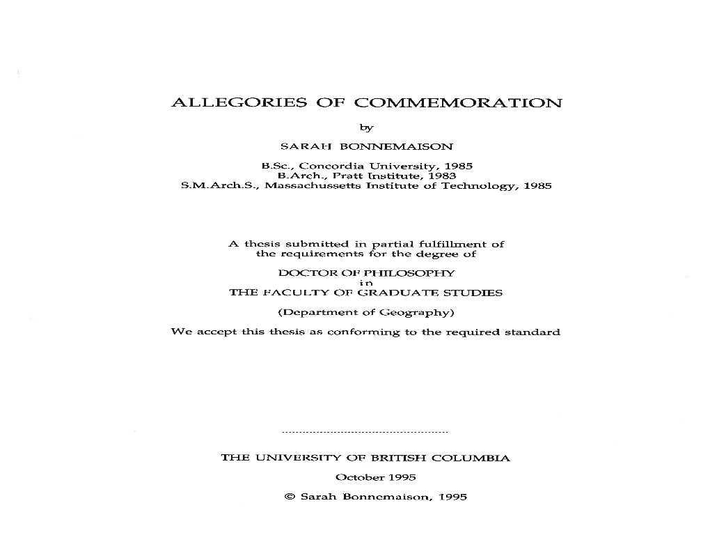 Allegories of Commemoration