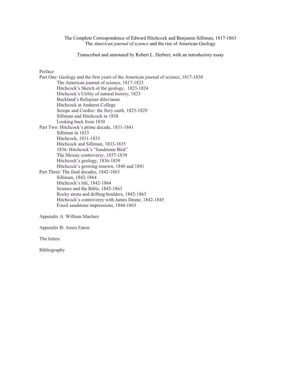 Hitchcock & Silliman Correspondence with BH Notes.Pdf