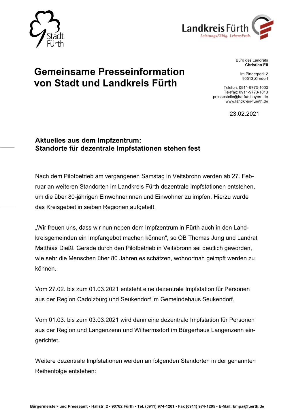 Pressemeldung Vom 23.02.2021