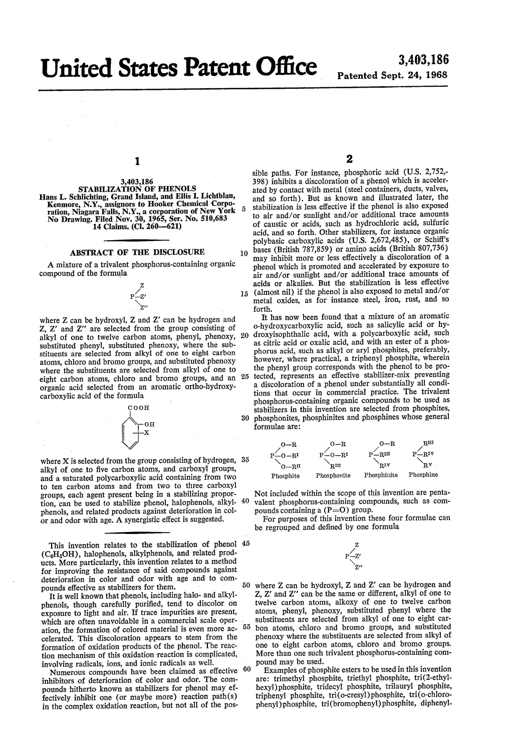 United States Patent Office Patented Sept