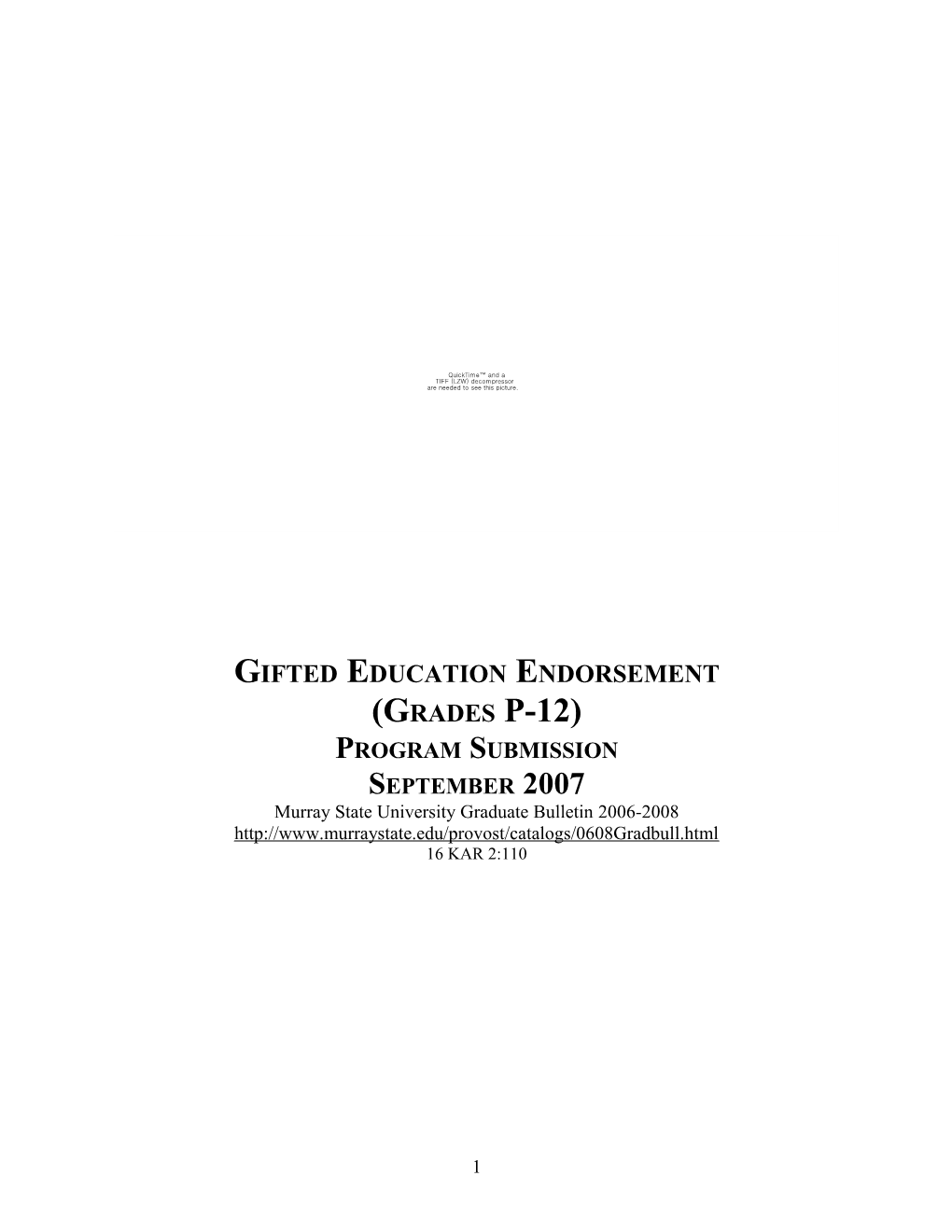 Gifted Education Endorsement