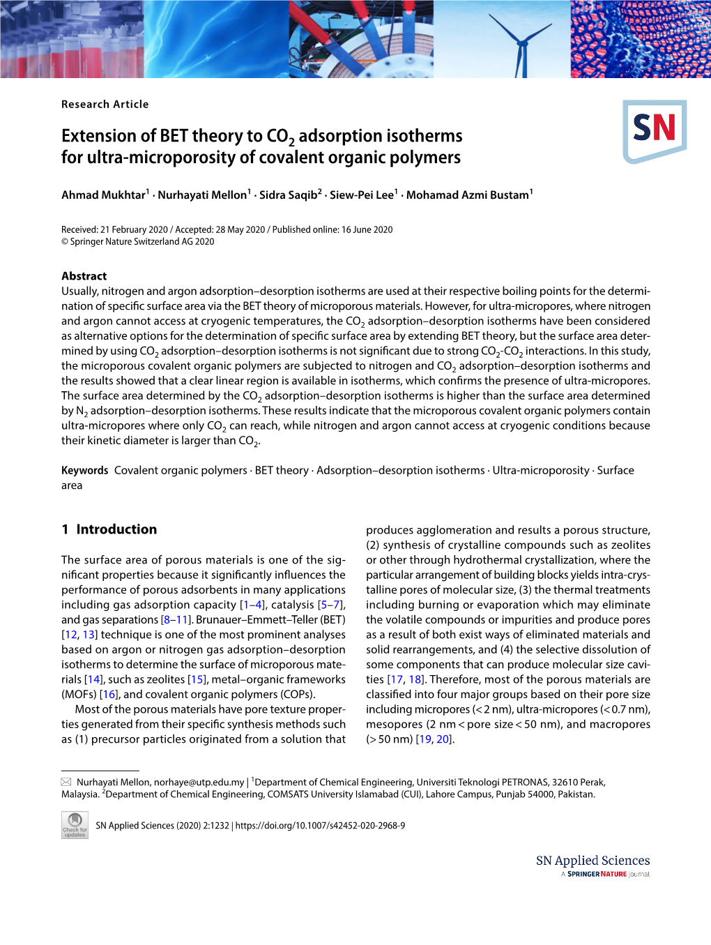 Extension of BET Theory to CO2 Adsorption Isotherms for Ultra