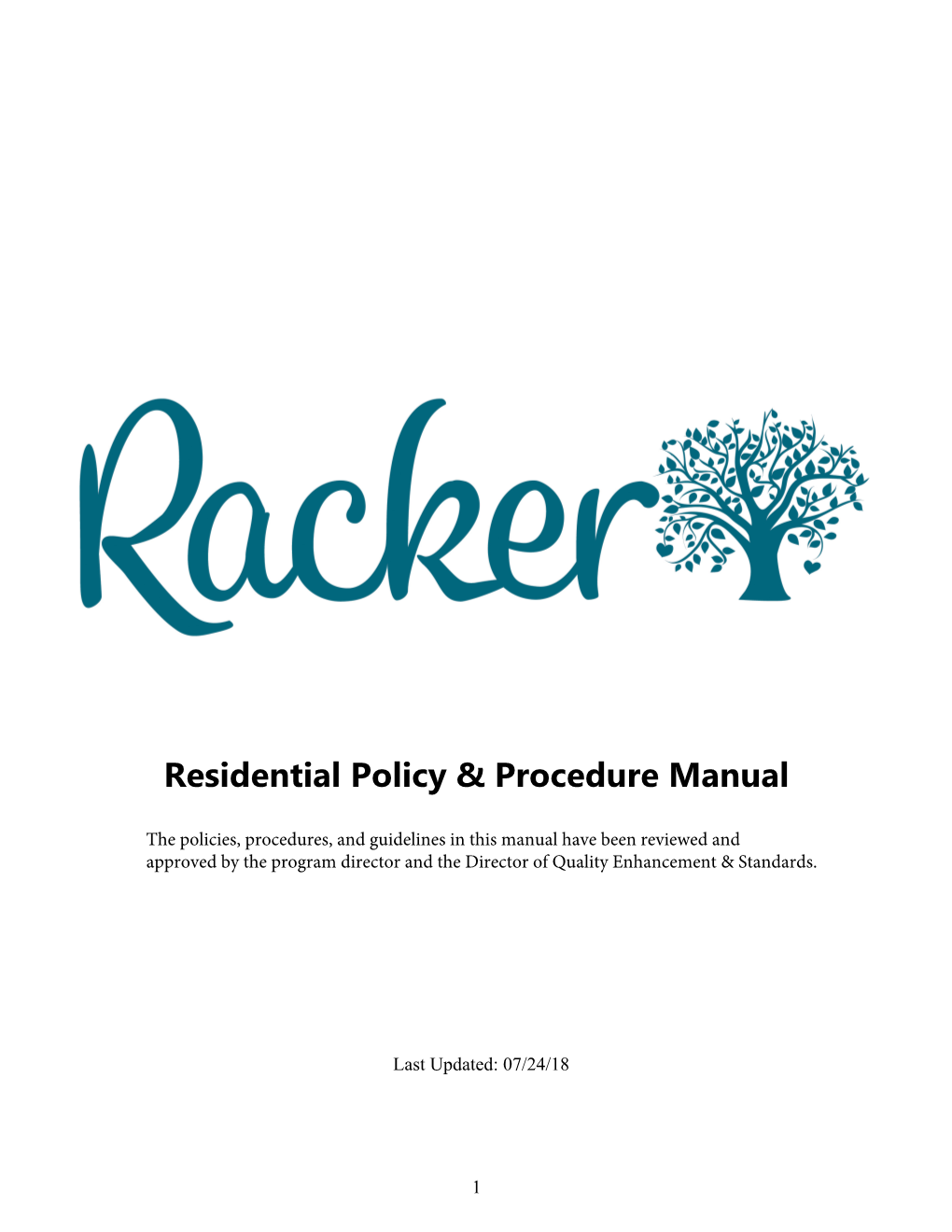 Residential Policy & Procedure Manual