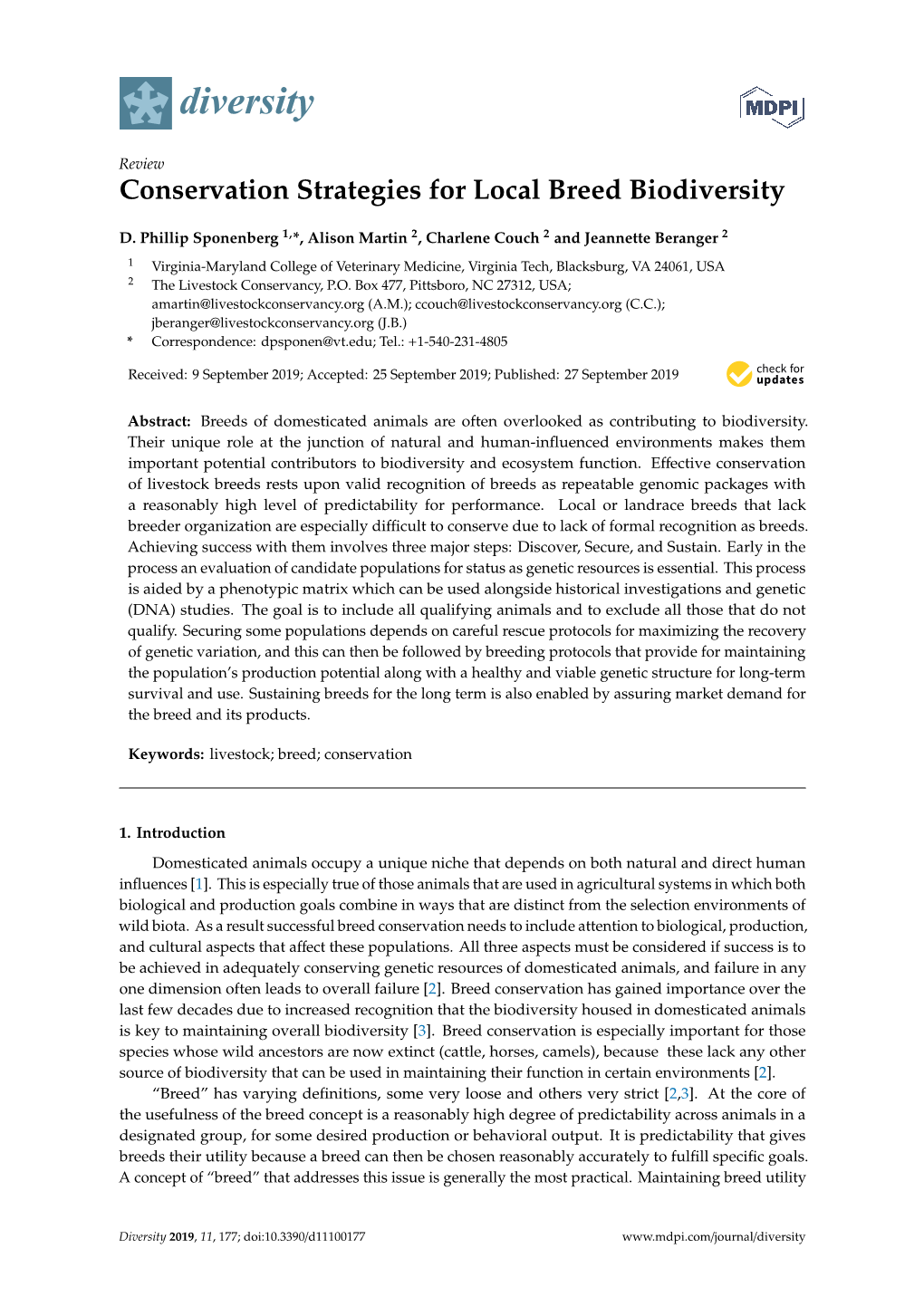 Conservation Strategies for Local Breed Biodiversity