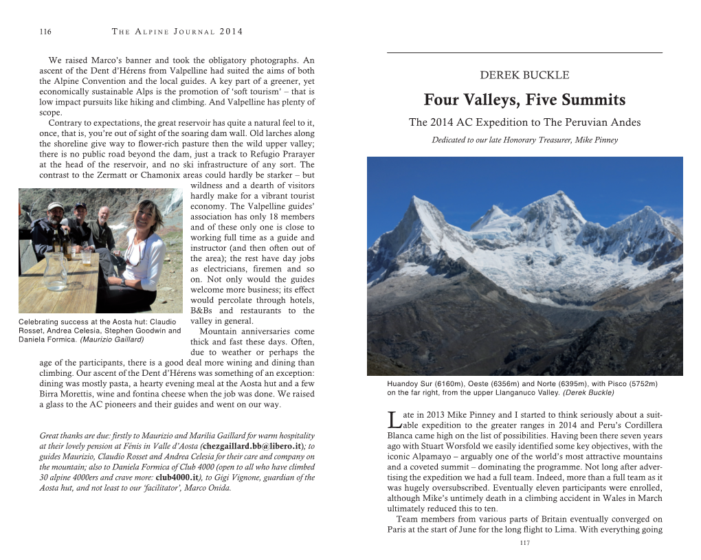 Four Valleys, Five Summits Scope