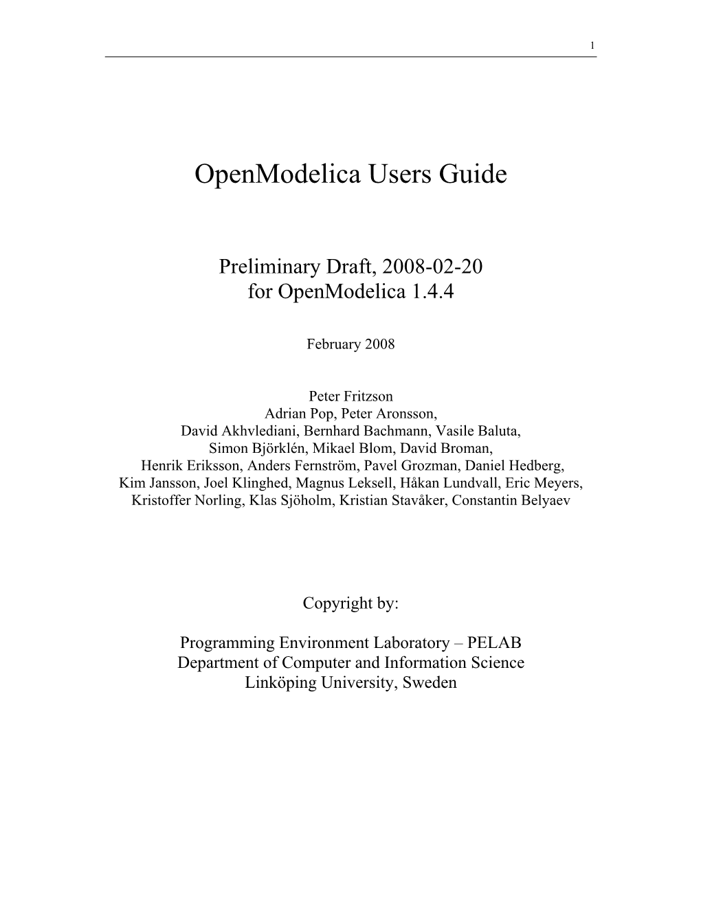 Openmodelica Users Guide