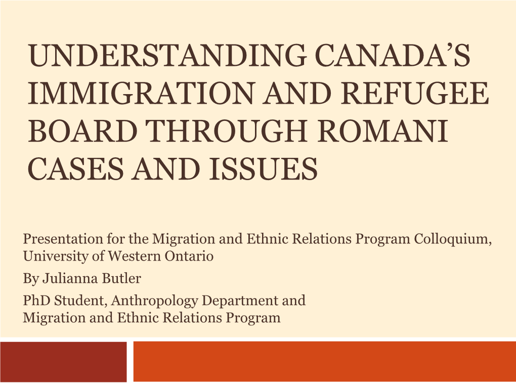Understanding Canada's Immigration and Refugee Board Through