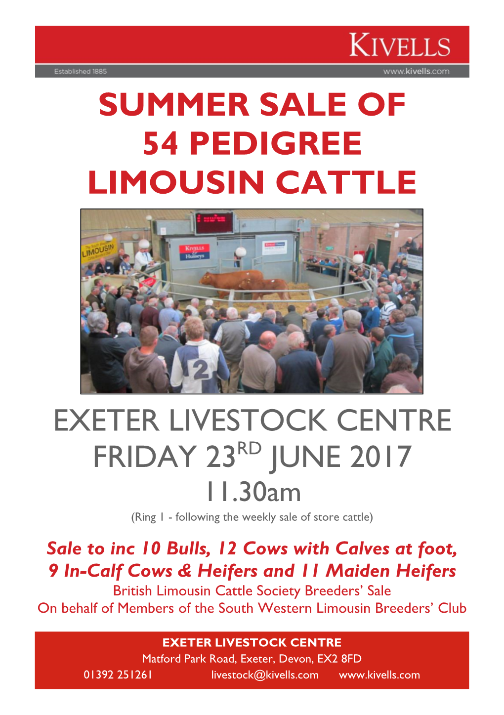 Summer Sale of 54 Pedigree Limousin Cattle