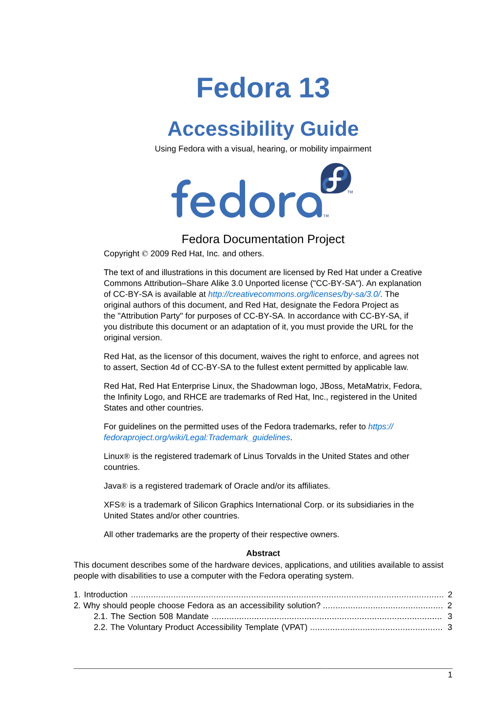 Accessibility Guide Using Fedora with a Visual, Hearing, Or Mobility Impairment