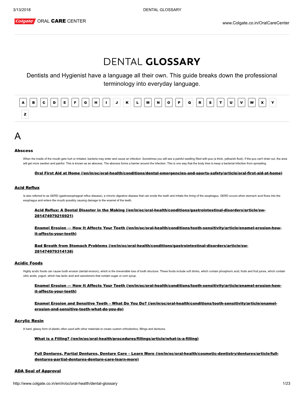 Dental Glossary