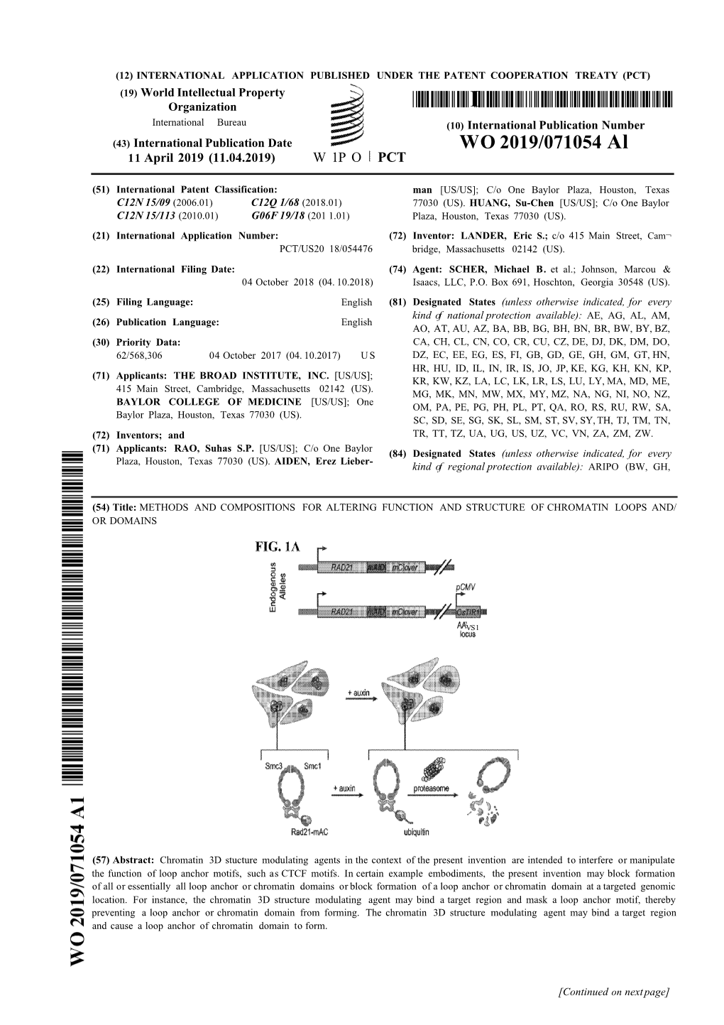 WO 2019/071054 Al 11 April 2019 (11.04.2019) W 1P O PCT