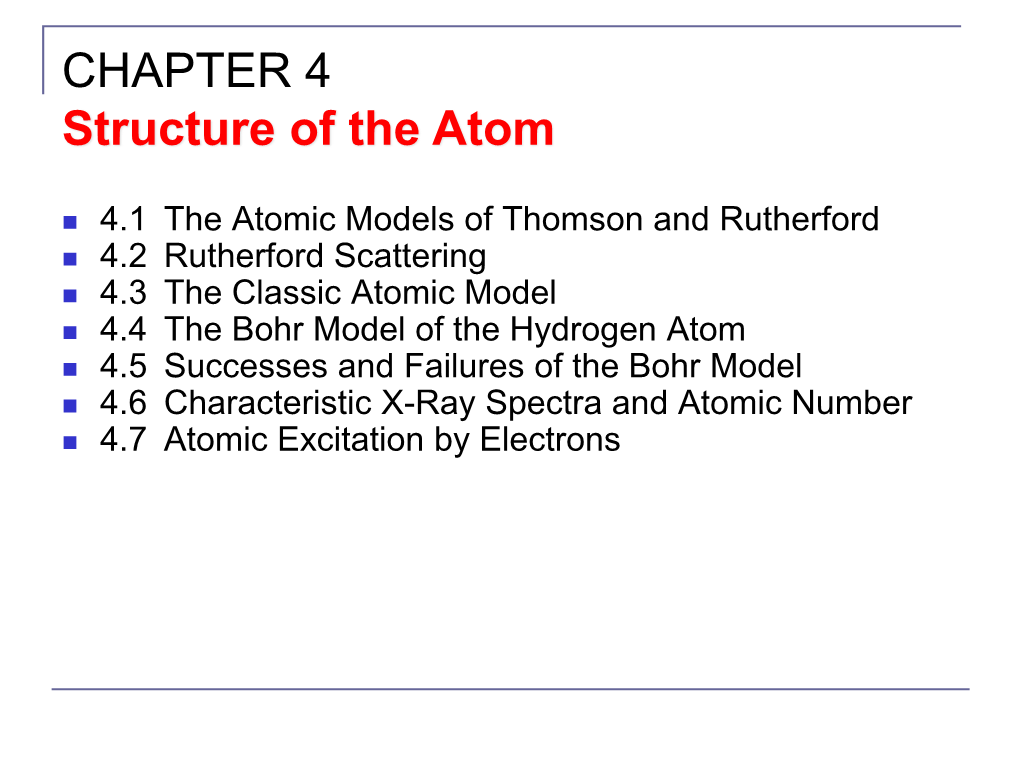Structure of the Atom