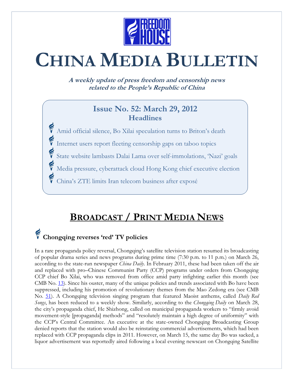 China Media Bulletin