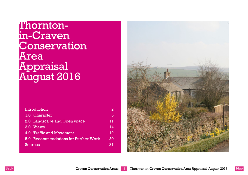 Thornton-In-Craven Conservation Area Appraisal August 2016 Introduction