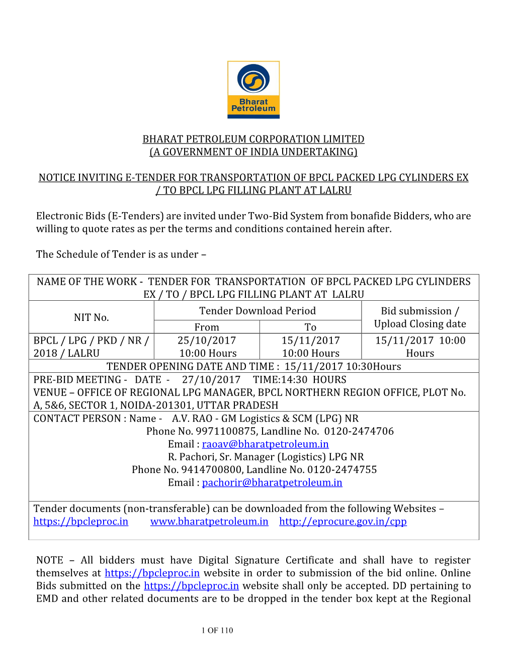 Bharat Petroleum Corporation Limited (A Government of India Undertaking)