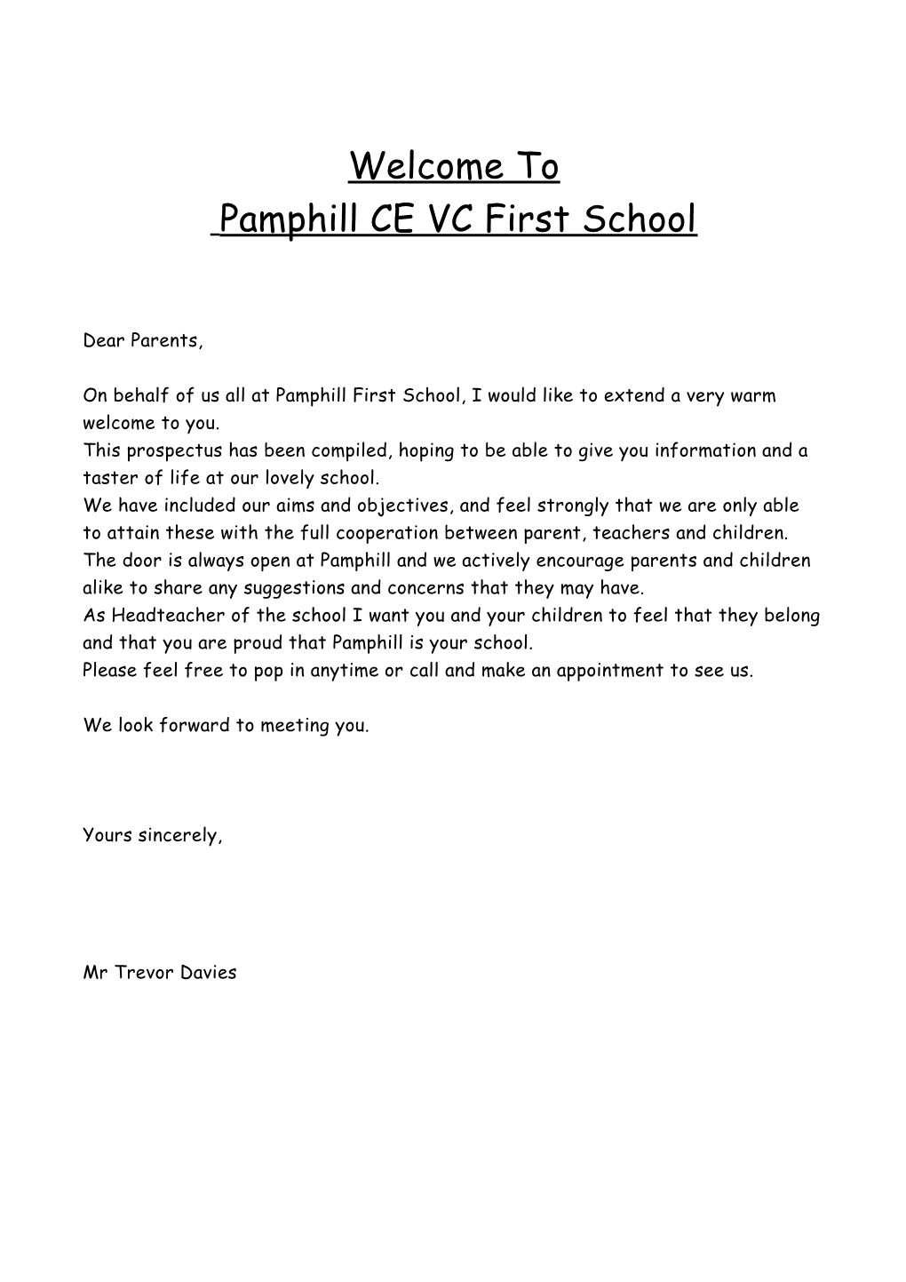 Pamphill CE VC First School