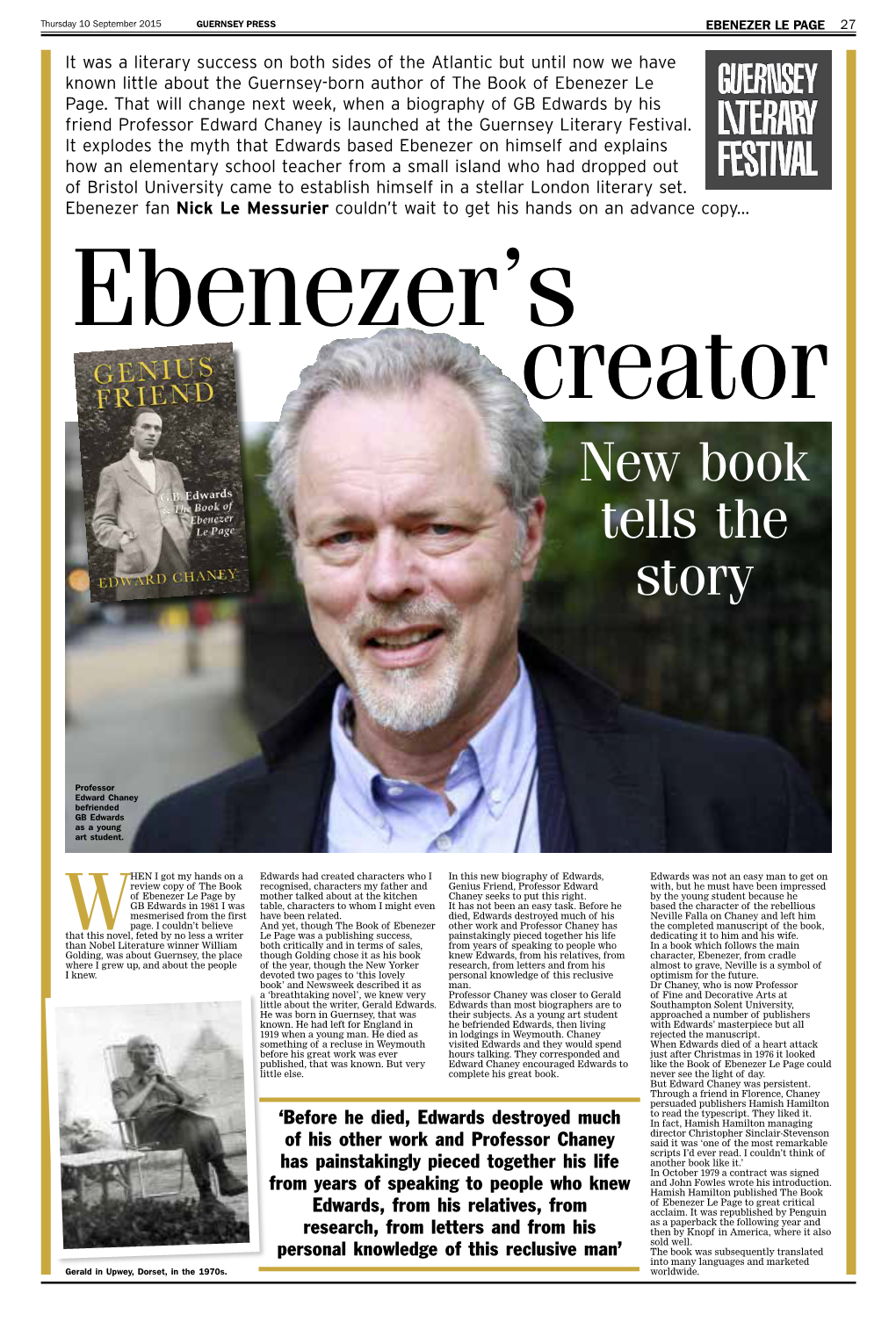 'Ebenezer's Creator: New Book Tells the Story'