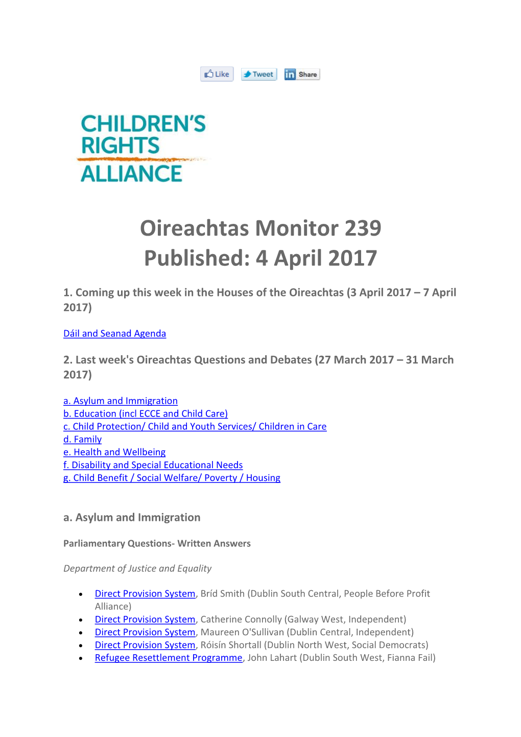 Oireachtas Monitor 239 Published