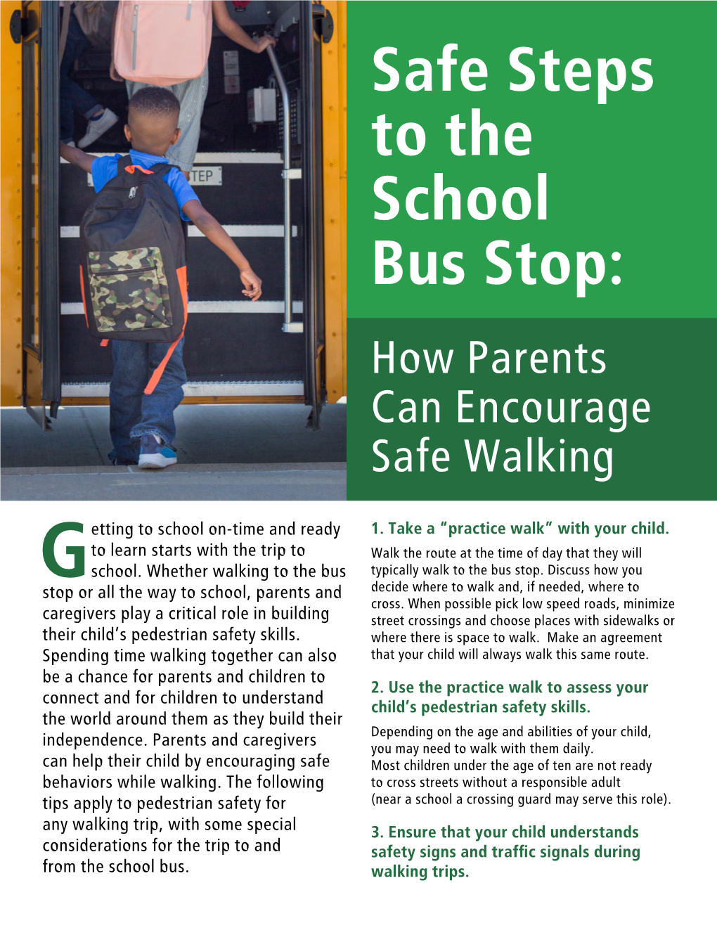 Safe Steps to the School Bus Stop: How Parents Can Encourage Safe Walking