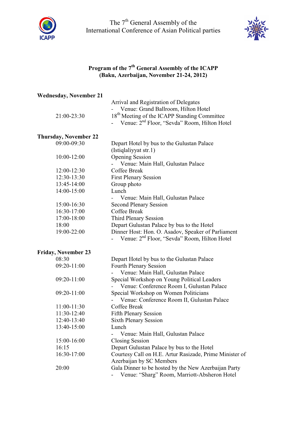 Program of the 7Th GA.Pdf