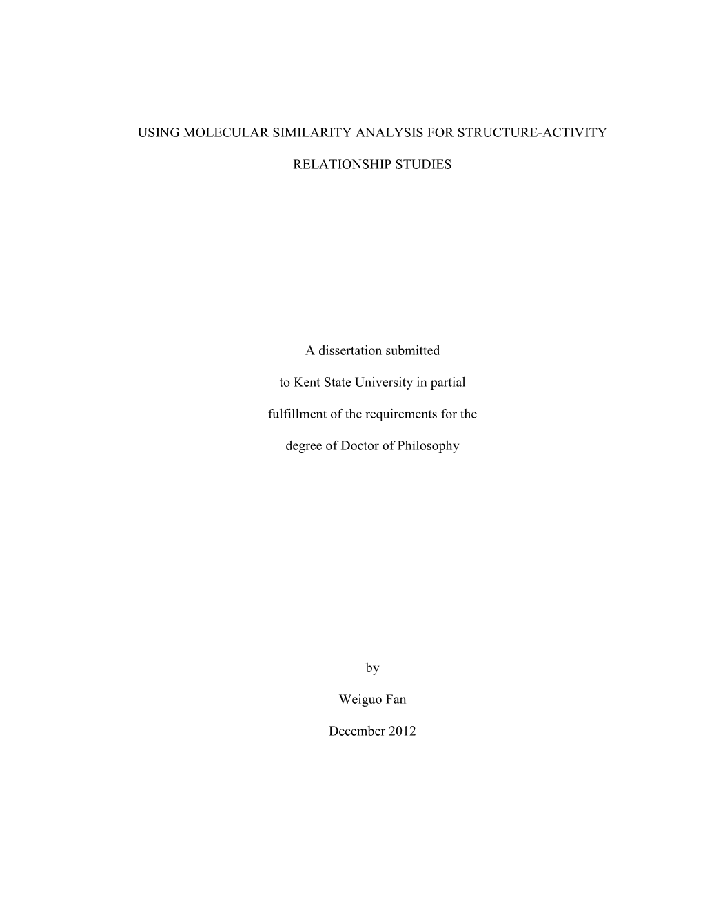 Using Molecular Similarity Analysis for Structure-Activity