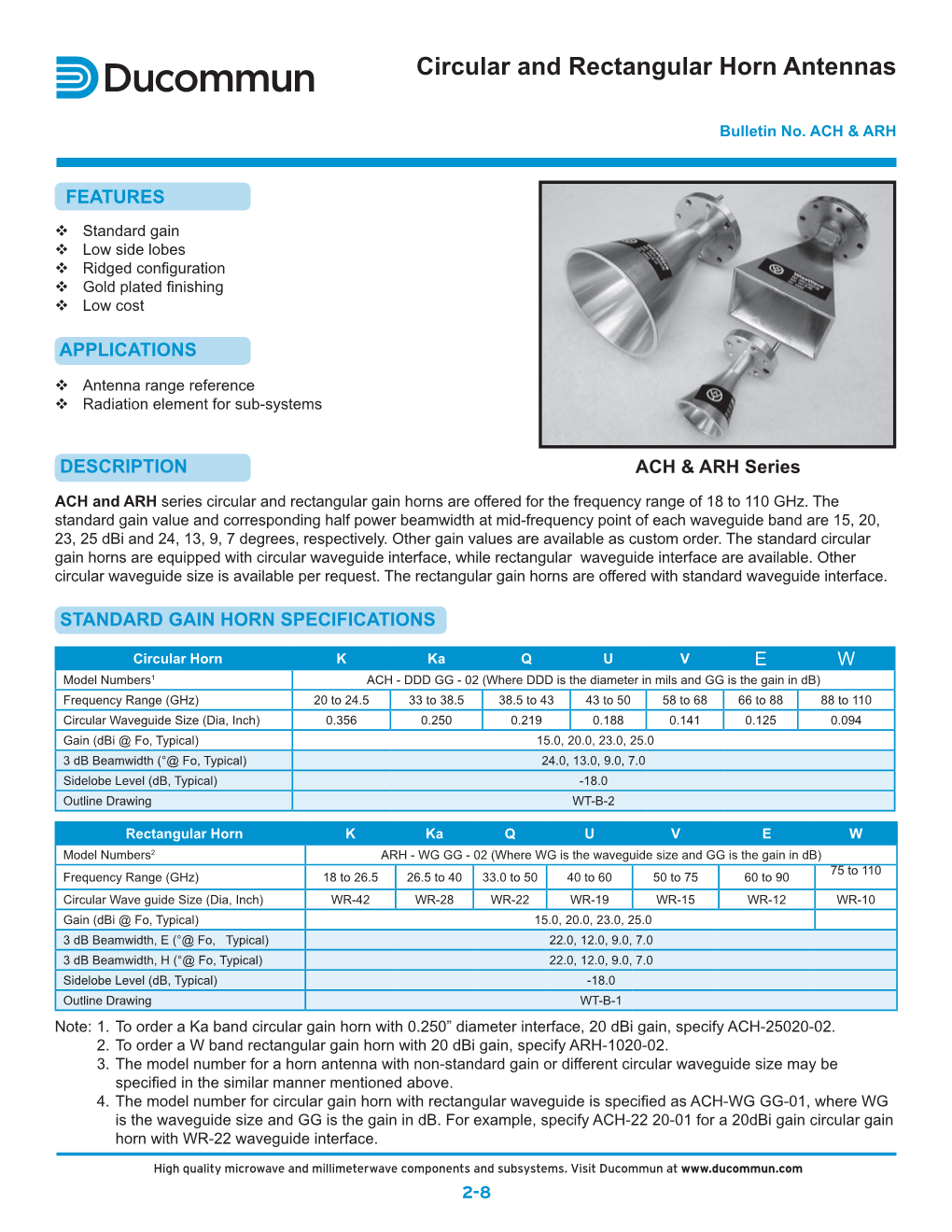 Circular and Rectangular Horn Antennas Lens Corrected Antennas