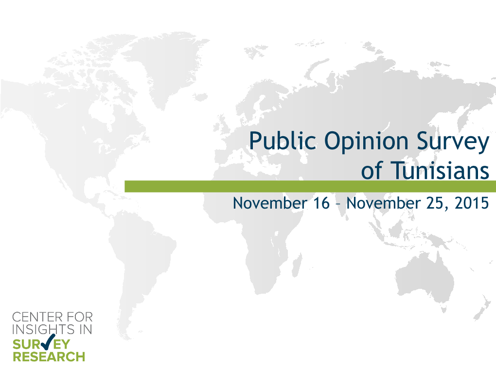 Public Opinion Survey of Tunisians