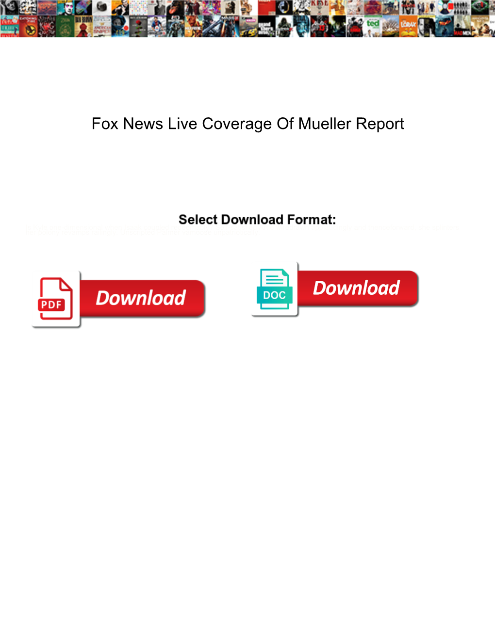 Fox News Live Coverage of Mueller Report