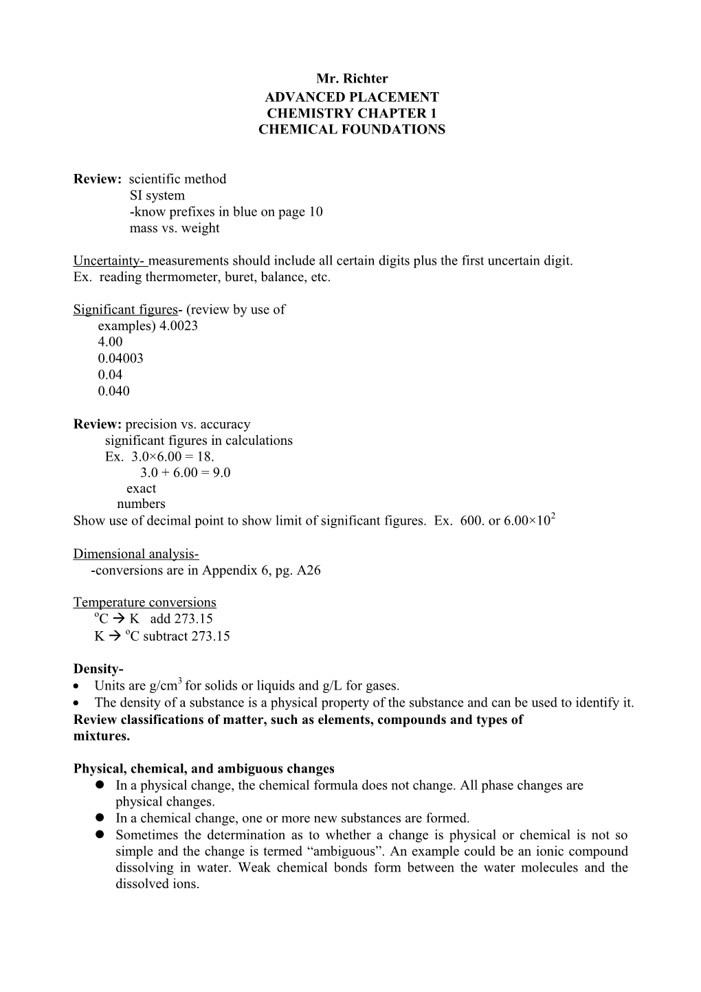 Advanced Placement Chemistry s4