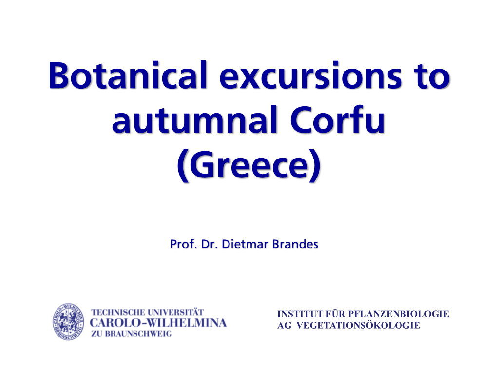 Botanical Excursions to Autumnal Corfu (Greece)