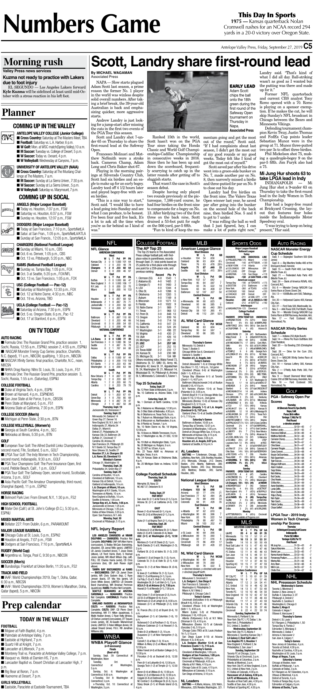 Numbers Game Yards in a 20-0 Victory Over Oregon State