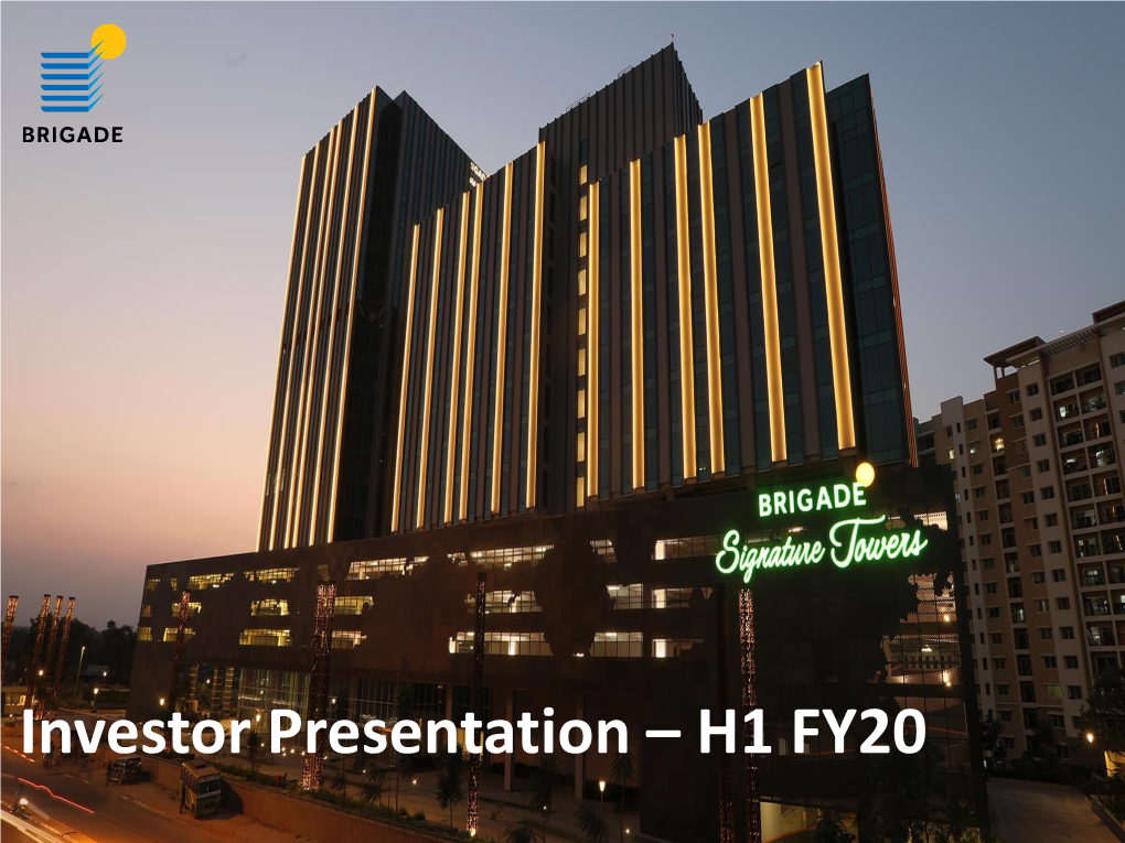Investor Presentation – H1 FY20 Mr