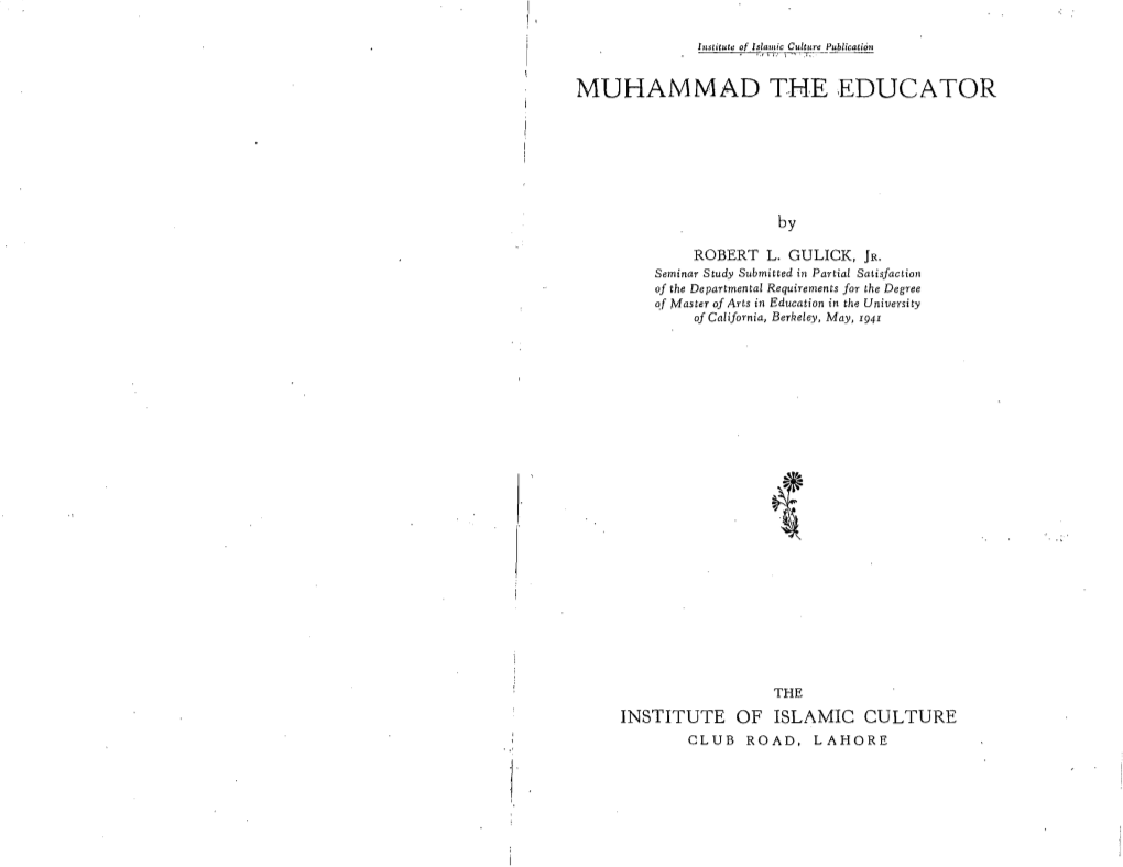 1I MUHAMMAD T-HE ,EDUCATOR