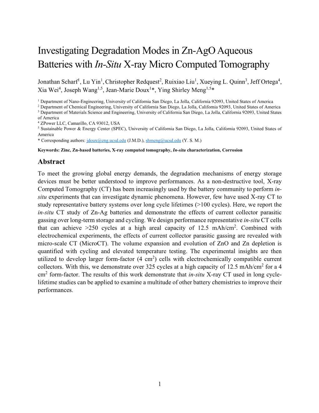 Investigating Degradation Modes in Zn-Ago Aqueous Batteries with In-Situ X-Ray Micro Computed Tomography