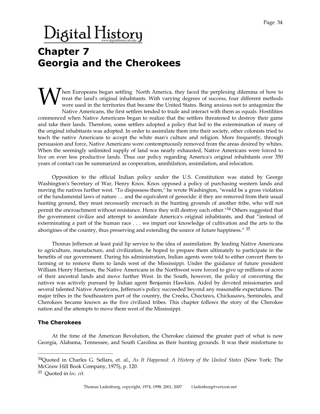 Chapter 7 Georgia and the Cherokees