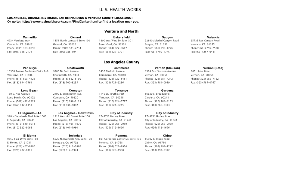 U. S. Health Works