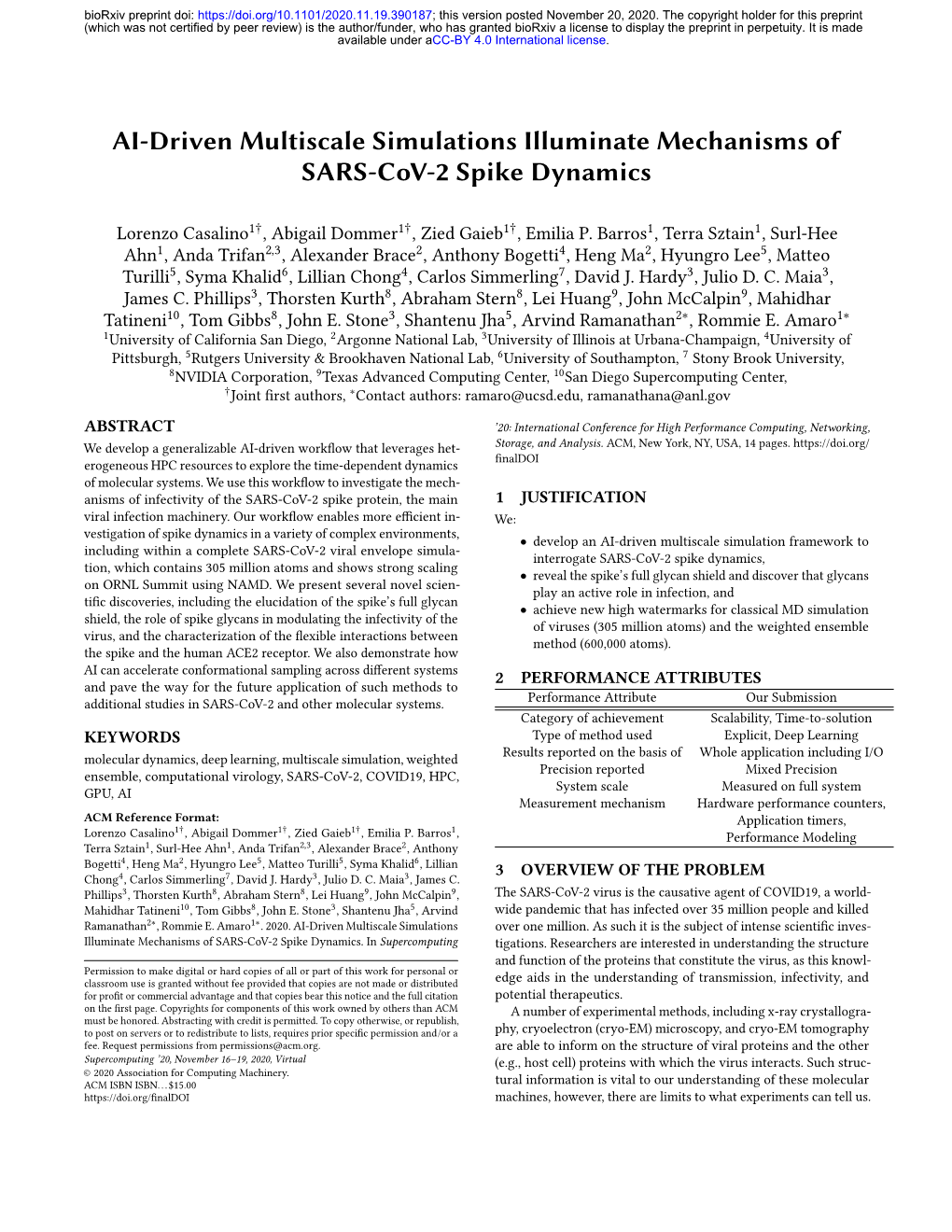 AI-Driven Multiscale Simulations Illuminate Mechanisms of SARS-Cov-2 Spike Dynamics